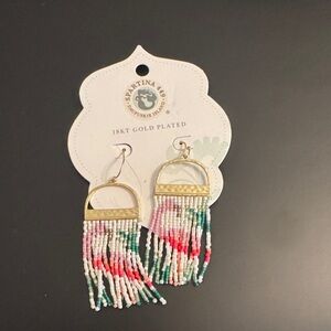 Spartina Multicolor Beaded Fringe Earrings